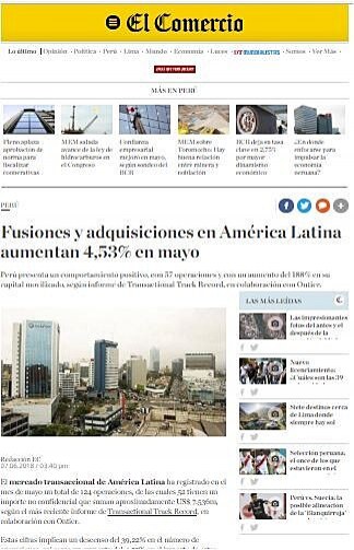 Fusiones y adquisiciones en Amrica Latina aumentan 4,53% en mayo